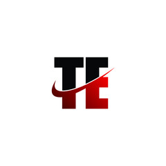 Letter TE simple logo design vector