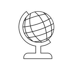 Line Style Globe. Vector illustration