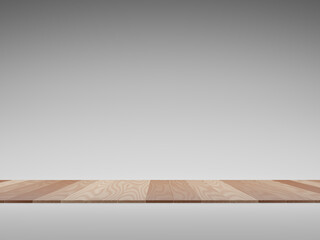 Clear Wood table top on plain background, can be used for display and montage your products.