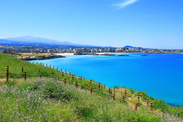 제주도에 있는 함덕서우봉에서 바라본 아름다운 풍경이다.