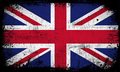 Fototapeta premium New Abstract England flag background vector with grunge stroke style. England Independence Day Vector Illustration.
