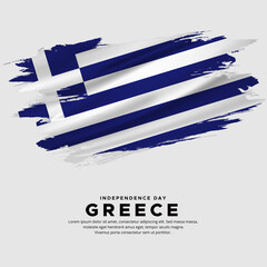 New design of Greece independence day vector. Greece flag with abstract brush vector