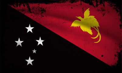 New Abstract Papua new guinea flag background vector with grunge stroke style. Papua new guinea Independence Day Vector Illustration.