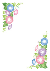 朝顔の夏らしい手描き水彩背景