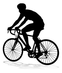 Naklejka premium Bike and Bicyclist Silhouette
