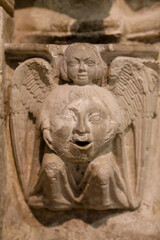 Fototapeta na wymiar Collegiale Notre Dame (Our Lady collegiate church), Vernon, France. Angel relief