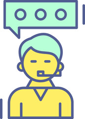 Unique Line Filled Icon