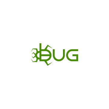 Bug word mark logo design.
