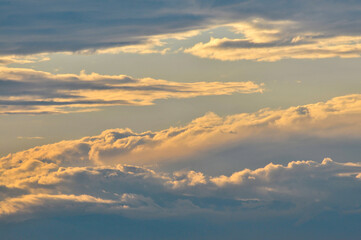 sunset over the clouds