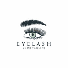 Eyelash extension logo Vector illustration