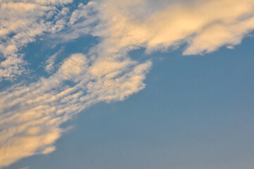 sunset over the clouds