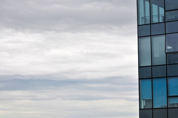 building with clouds