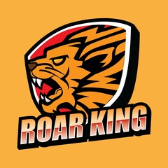 Lion Roar King Mascot E Sport Logo Design