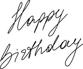 Happy Birthday vector hand drawn text. Hand written lettering. Festive modern lettering for holidays.