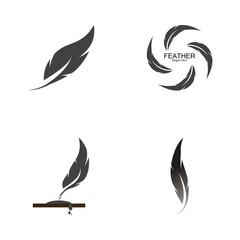 Fototapeta premium Feather logo vector template