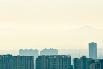 Fototapeta premium sunset over the city