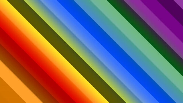 LGBT or LGBTQ pride color flag stripes animated background in 4K 60fps RGBA. Abstract pride flag background animation.
