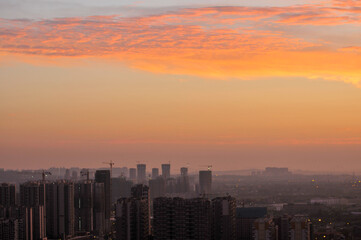 Fototapeta premium sunset over the city