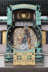baroque clock (Ankeruhr) at Hoher Markt in vienna (austria) 