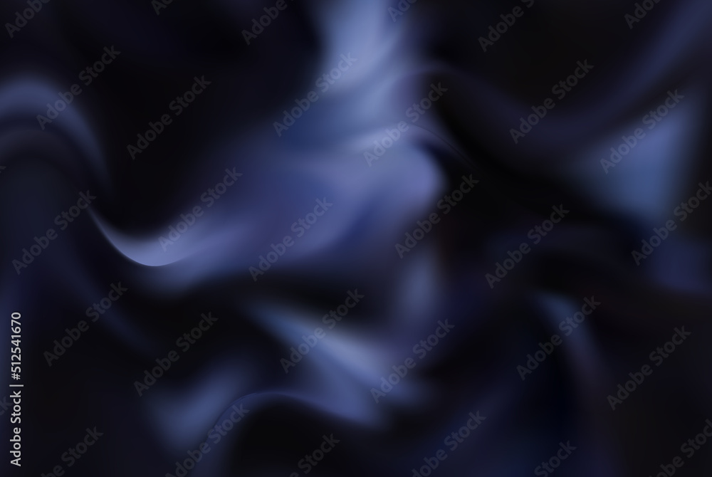 Poster abstract background with crumpled cloth. dark blue realistic silk texture with empty space. vector i