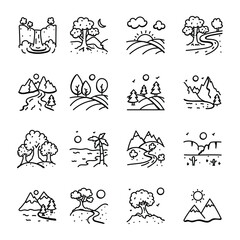 Fototapeta premium Scenic Landscapes Doodles