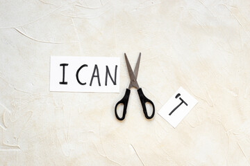 I can do it concept. Challenge and motivation card