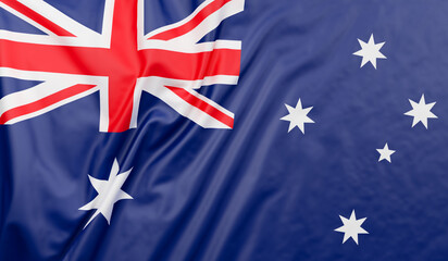Australian flag blowing in the wind. Australian flag full page
