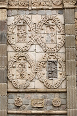 Reliefs on the facade of St Peter's cathedral, Riobamba, Ecuador