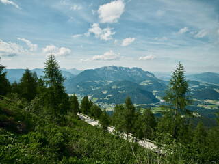 Walking path down the Kehlstein hill in Germany