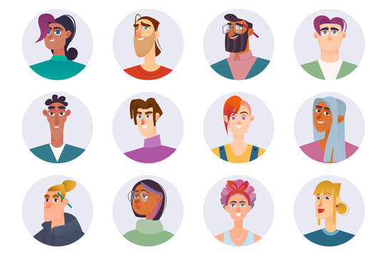 Designers staff characters avatars isolated set. Artists, illustrators and developers. Diverse men and women working in team in creative studio. Vector illustration with people in flat cartoon design