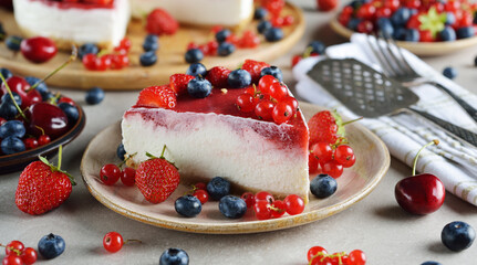 Summer cheesecake with berries
