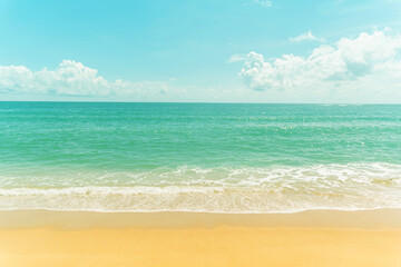 Background Naiyang beach, comfortable eyes, sunbathing, Phuket National Park, focus on Phuket, Thailand.