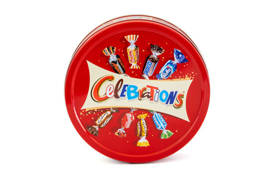 boite de  chocolat célébration isolé sur un fond blanc 