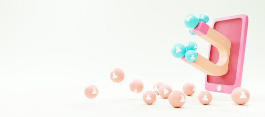 Customer targeting or attraction concept. Focus group or target market. Market segmentation or advertising business. 3D rendering.