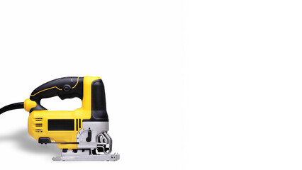 Fototapeta premium right facing yellow jigsaw isolated white background