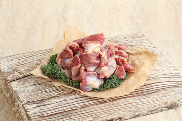 Raw chicken stomach for cooking