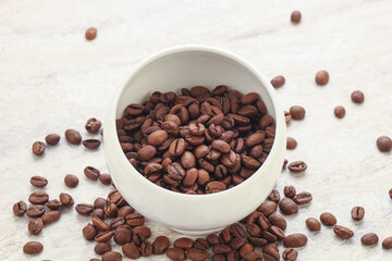 Roasted coffee bean in the bowl