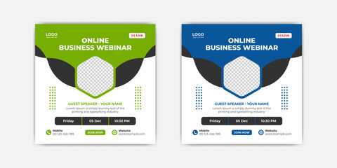 Business webinar social media post template
