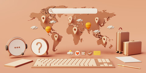 Online and telephone purchase of airline tickets and hotel reservations to travel around the world.