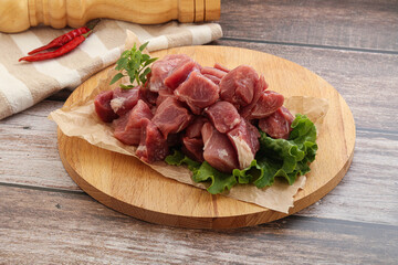 Raw pork cube for roast