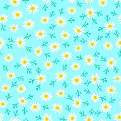 white daisy seamless pattern. ditsy daisy pattern. floral pattern. floral background. good for fabric, textile, wallpaper, background, etc.