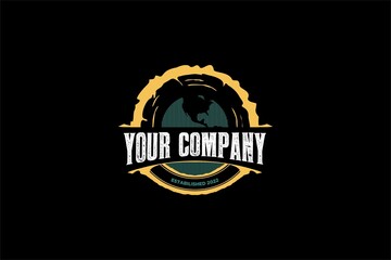 Vintage national park labels with world Logo Vector