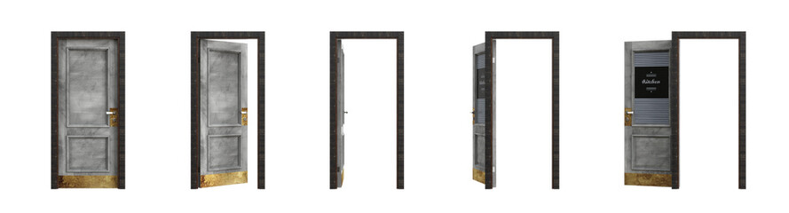 door vintage  entry and exit 3d