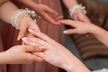 hands of bride and groom