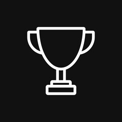 Trophy cup icon on grey background