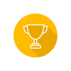 Award cup flat icon with shadow