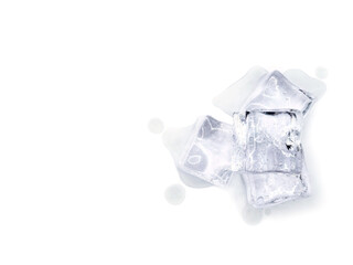 Ice cubes on white background. Crystal clear ice cubes on white background.