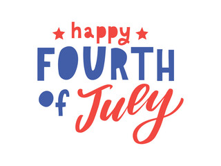 Fourth of July - American Independence Day vector illustration - 4th of July typographic design USA