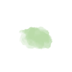 Green blot of watercolor paint. Vector stock illustration. Alcohol ink. Gouache. White background. isolated