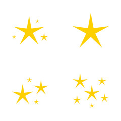 Obraz premium Set of stars sparkles, flat design